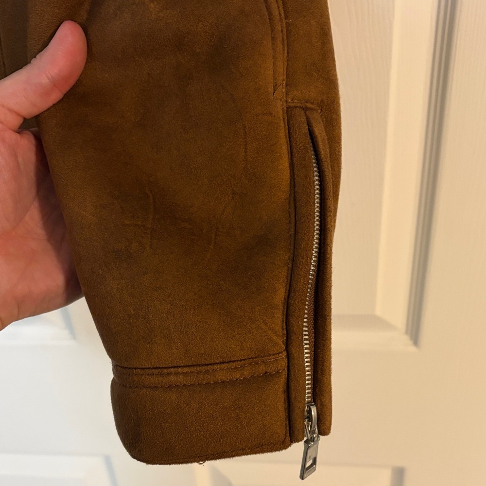 Zara Tan Sherpa-lined Bomber Jacket - Picture 5 of 6